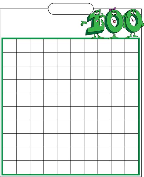 100 Chart Blank Printable
